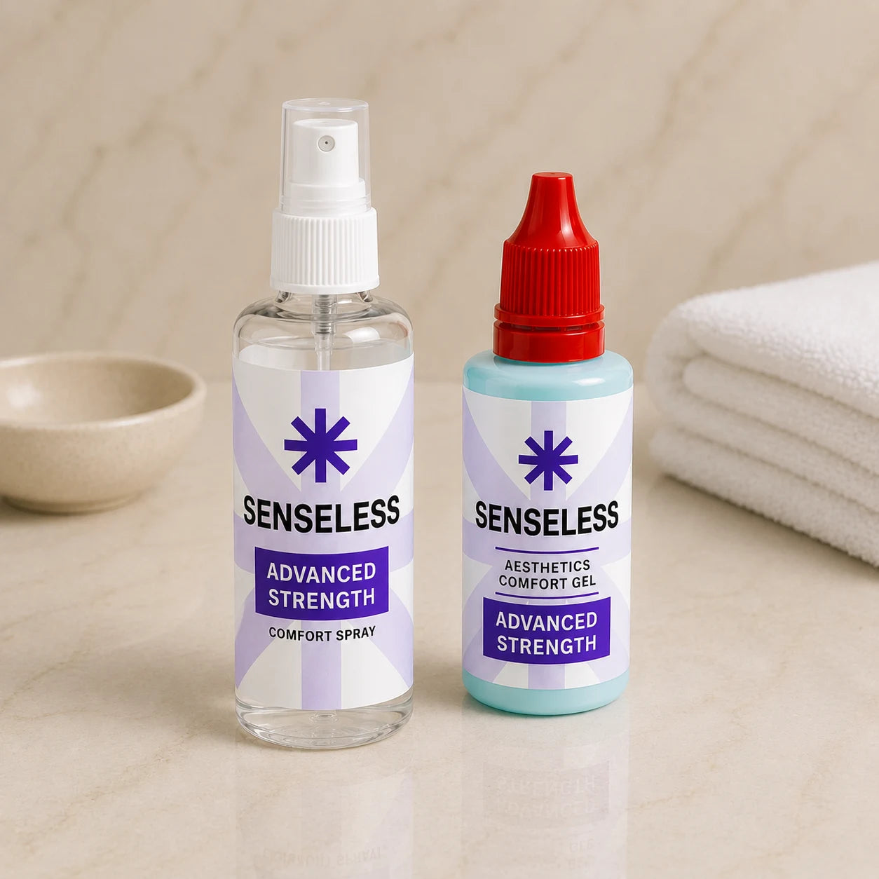 Senseless Comfort Spray and Comfort Gel — laser treatment