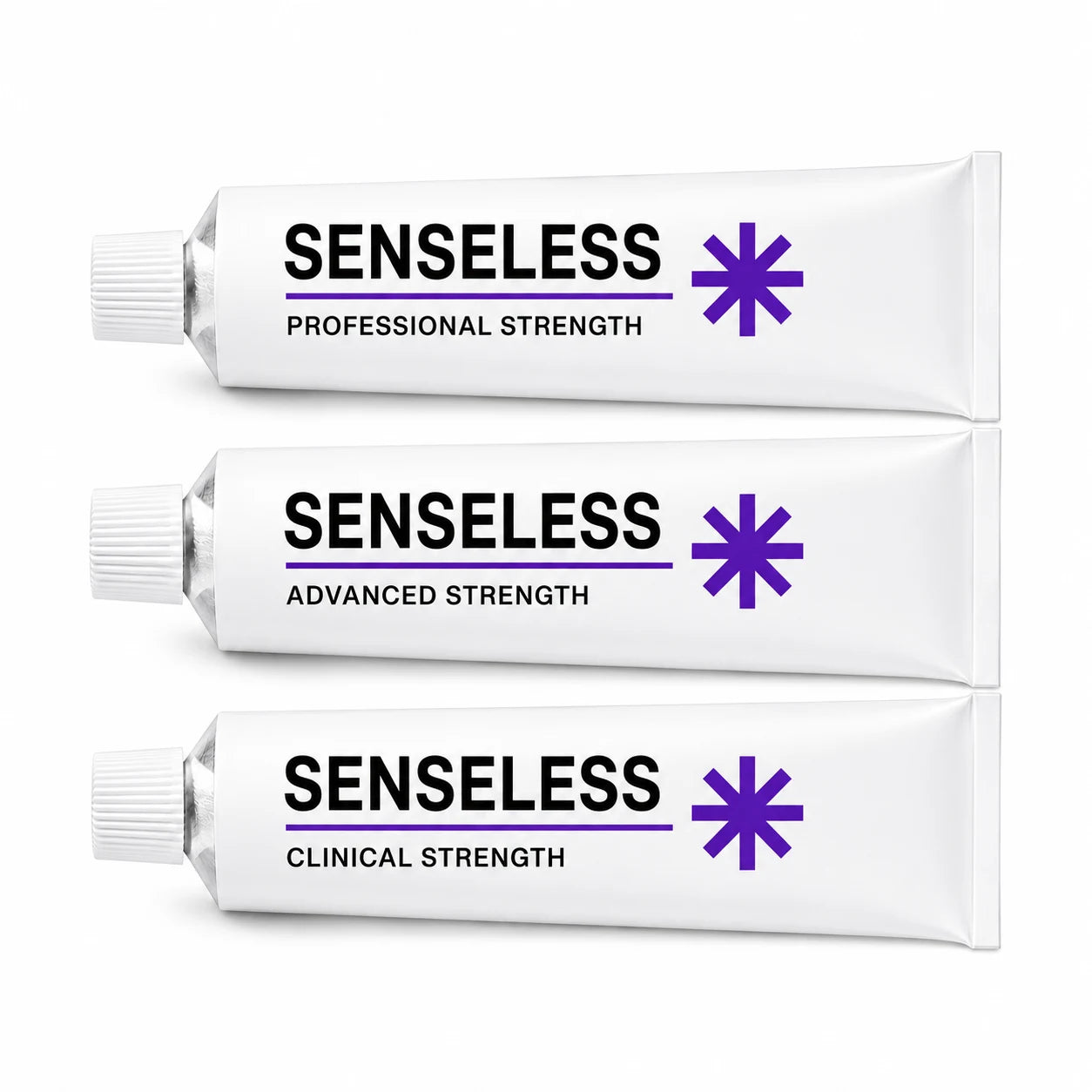 Senseless Comfort Cream range — Clinical, Advanced and Professional Strength